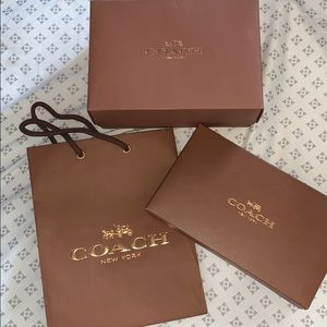 authentic coach bag and boxes